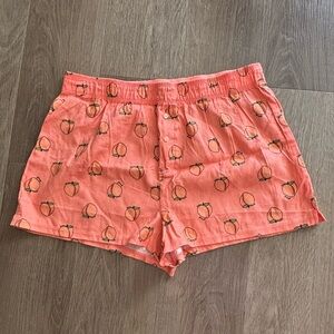 PINK Victoria's Secret Peach Print Sleep Shorts, Size Small